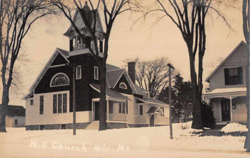 Milo Maine ME Church Real Photo Antique Postcard J73082 Mary L