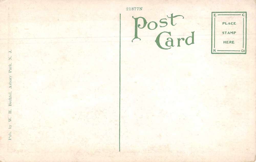 Asbury Park New Jersey scenic view Sunset Lake swans antique pc Z42829 - Image 2