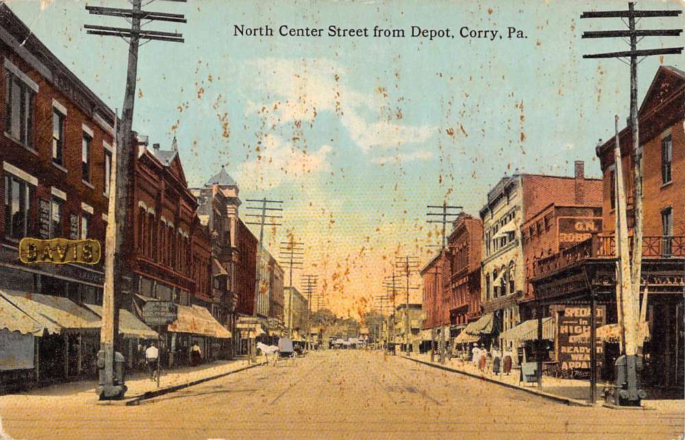 Corry Pennsylvania North Center Street Scene Antique Postcard K80977 Mary L. Martin Ltd. Postcards