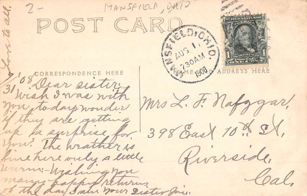 Mansfield Ohio Dam Waterfront Real Photo Antique Postcard K80981 - Image 2