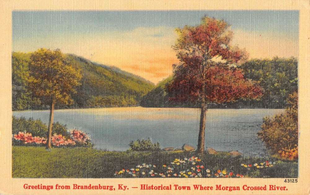 Brandenburg Kentucky Scenic Waterfront Greeting Antique Postcard K80998