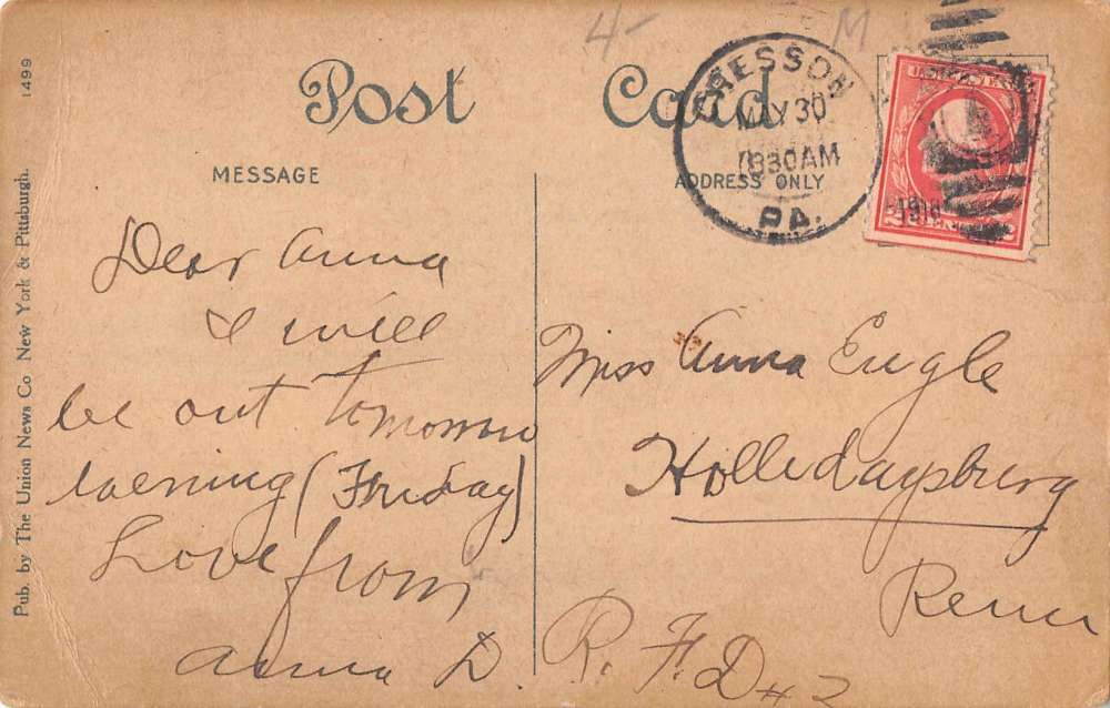 Cresson Pennsylvania Mount St Aloysius Academy Antique Postcard K81040