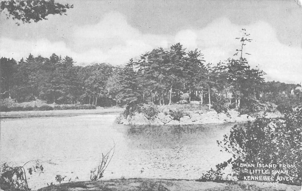 Kennebec River Maine Swan Island Waterfront Antique Postcard K81232