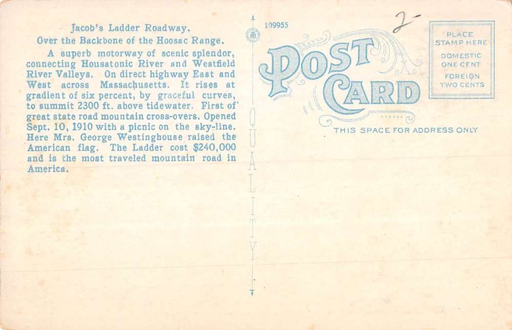 East Lee Massachusetts Big Arch Bridge Jacobs Ladder Rd Antique Postcard K81285 - Image 2