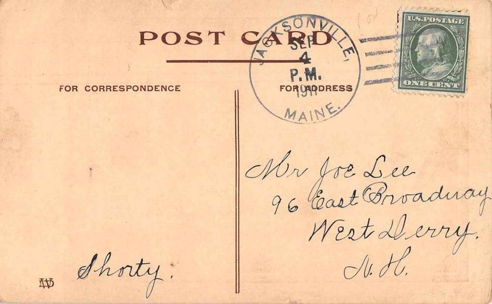 Jacksonville Maine Waterfall Scenic View Greetings Antique Postcard J73131 - Image 2