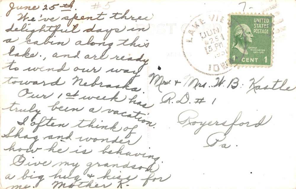 Lake View Iowa Black Hawk Sailing Real Photo Antique Postcard K81355 - Image 2