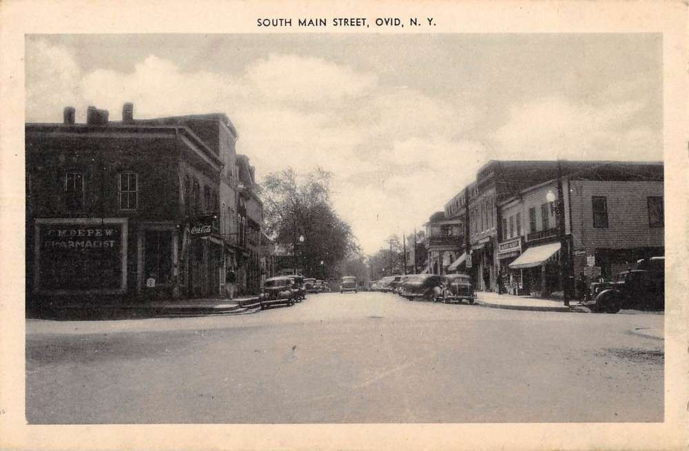 Ovid New York South Main Street Scene Antique Postcard K81503 Mary L