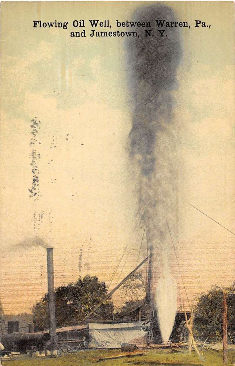 Jamestown New York Flowing Oil Well Warren Pennsylvania Antique