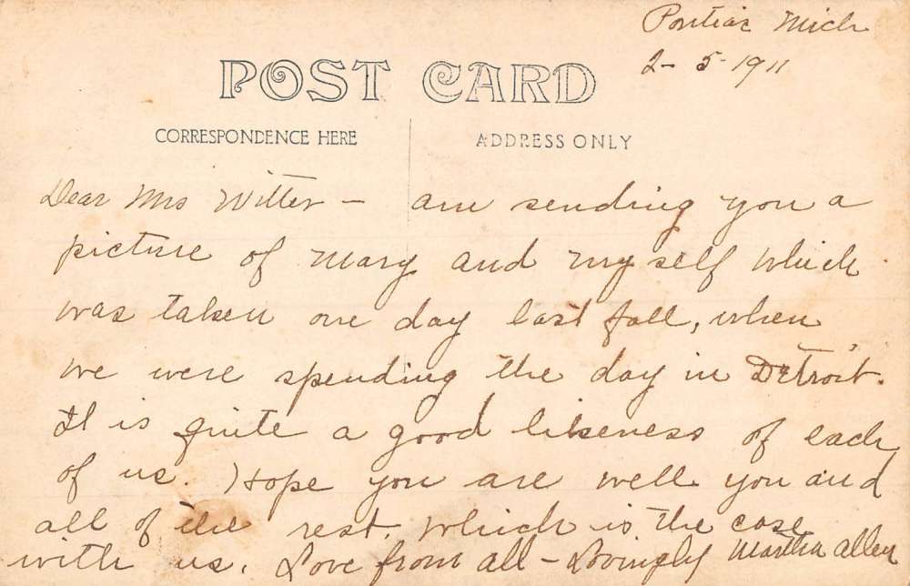 Pontiac Michigan Women Portrait Real Photo Antique Postcard K81831 - Image 2