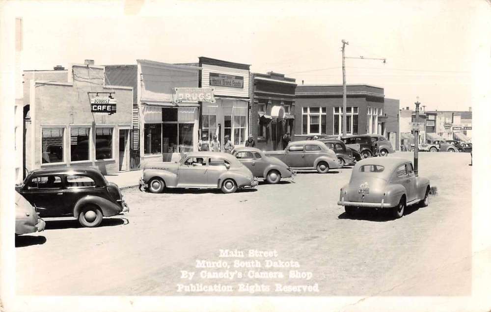 Murdo South Dakota Main Street Real Photo Antique Postcard J73355