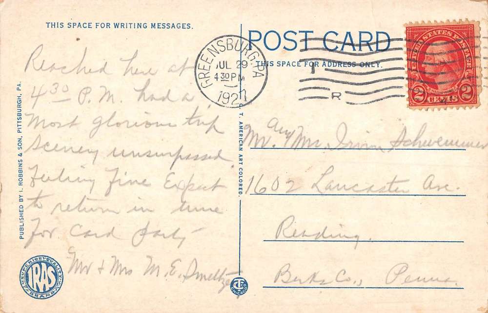 Greensburg Pennsylvania Mountain View Hotel Street View Antique