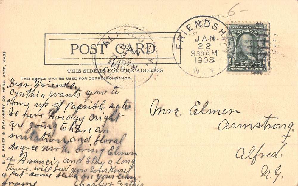 Friendship New York Baptist Church Street View Antique Postcard K82034 - Image 2