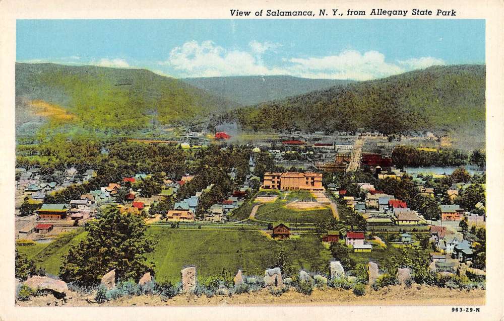Salamanca New York Birdseye View Of City Antique Postcard K82089 Mary