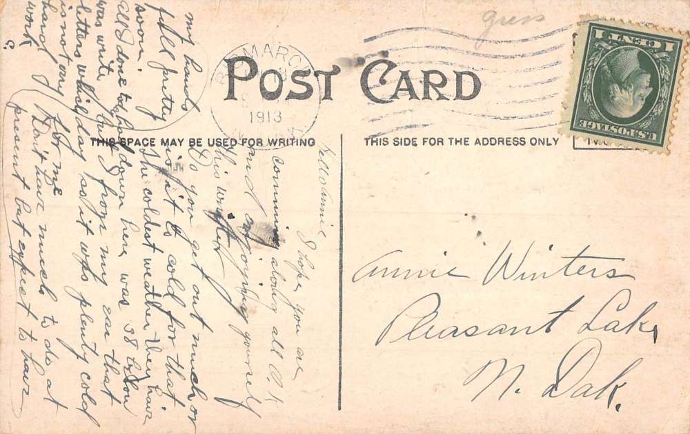 Bismarck North Dakota Hotel McKenzie Street View Antique Postcard K82369 - Image 2