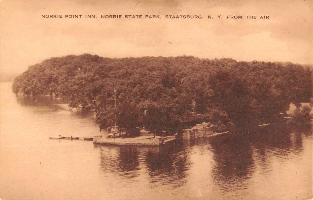 Staatsburg New York Norrie Point Inn Birdseye View Antique Postcard