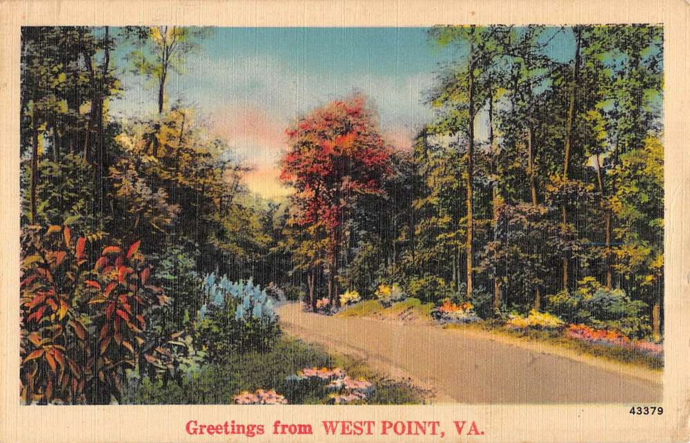 West Point Virginia Scenic Roadway Greeting Antique Postcard K82566 Mary L. Martin Ltd. Postcards