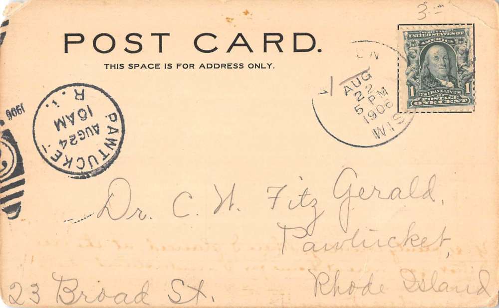 Waupun Wisconsin Public Library Street View Antique Postcard K82591 - Image 2