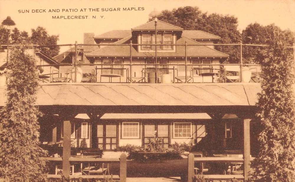 Maplecrest New York Sugar Maples Sun Deck Antique Postcard K83106