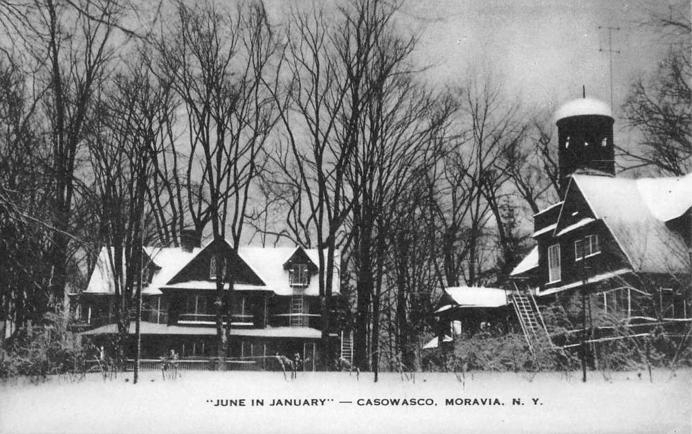 Moravia New York Casowasco Snow Scene Antique Postcard K83271 Mary L