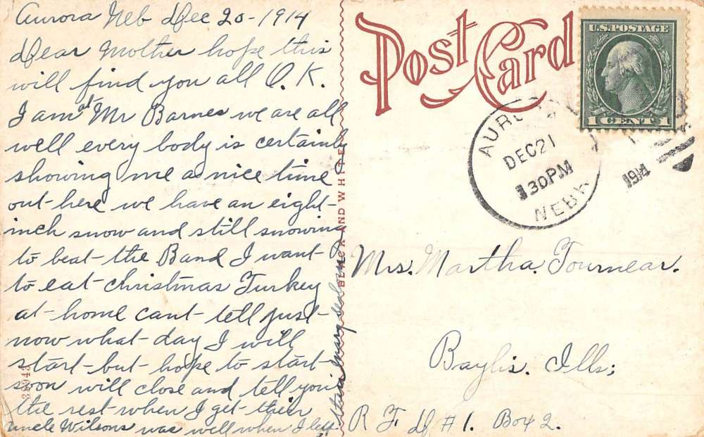 Aurora Nebraska Methodist Church Street View Antique Postcard K83306 - Image 2