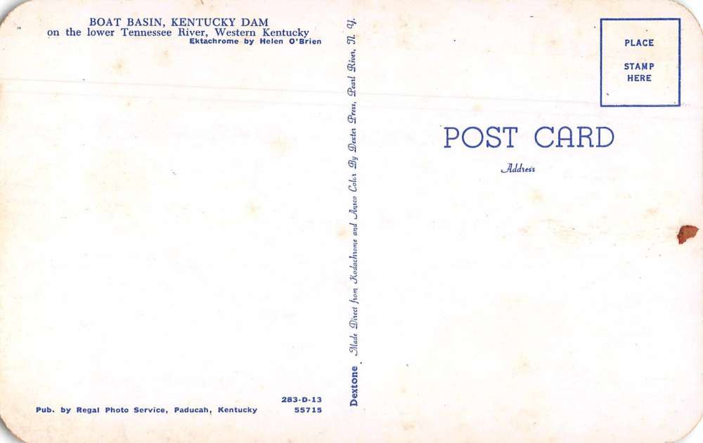 Western Kentucky view of boat basin Kentucky Dam vintage pc Z43824 - Image 2