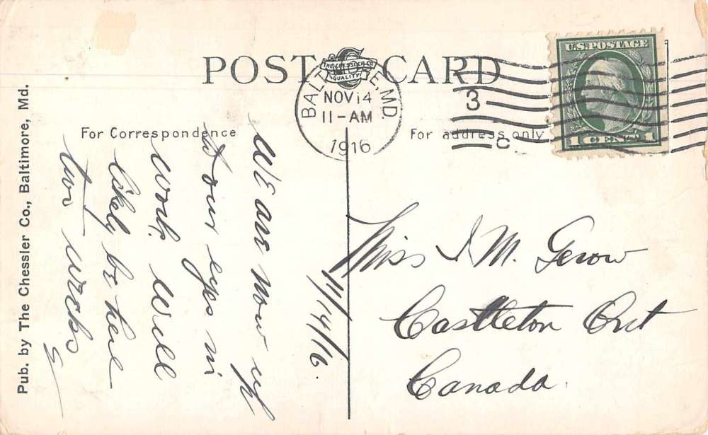 Betterton Maryland birds eye view Rigbie House entrance antique pc Z43989 - Image 2