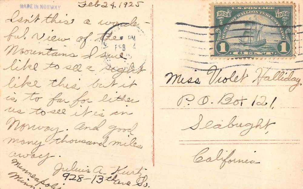 Sogn Norway Scenic River Birdseye View Real Photo Antique Postcard K83457 - Image 2