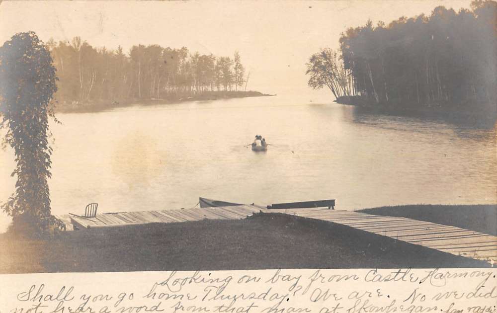 Harmony Maine Bay Waterfront Real Photo Antique Postcard K83507 Mary