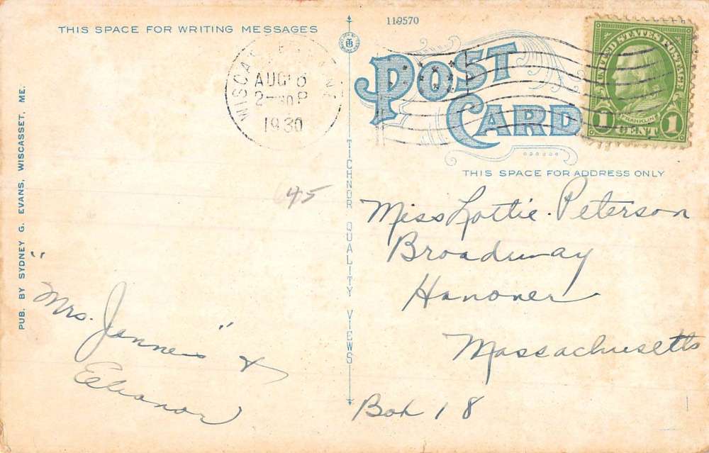 Wiscasset Maine Davis Island Waterfront Antique Postcard K83748 - Image 2