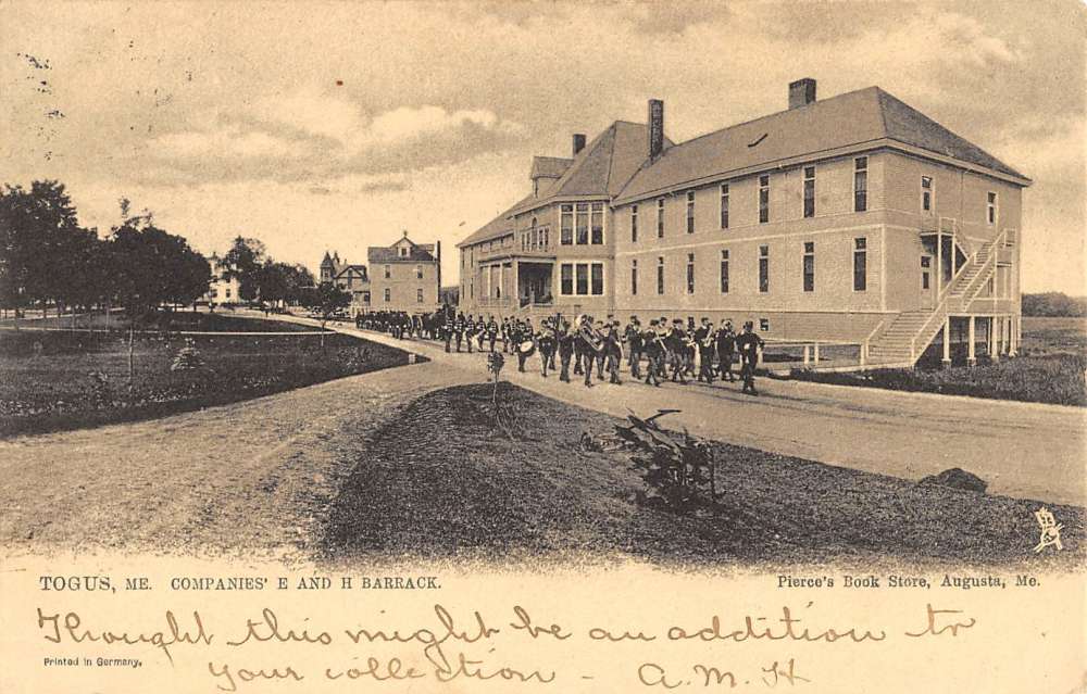 Togus Maine Companies E And H Barracks Antique Postcard K83773 Mary L