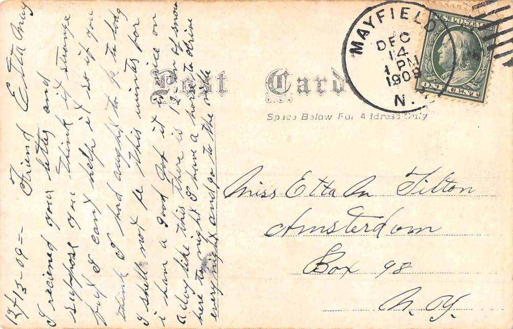 Mayfield New York Historic Residence Street View Antique Postcard K83841 - Image 2