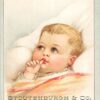 Newark New Jersey Stoutenburgh Baby In Bed Brundage Antique Trade Card K83920
