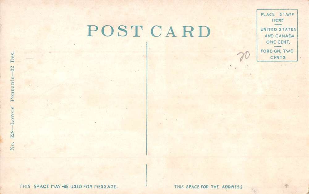 South Vernon Massachusetts Couple Kissing Pennant Flag Antique Postcard K83996 - Image 2