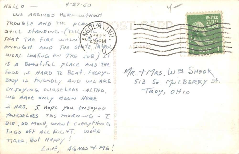 Angola Indiana Potawatomi Inn Real Photo Antique Postcard K84066 - Image 2