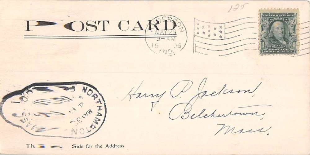 Anderson Indiana Central Christian Church Street View Antique Postcard K84089 - Image 2