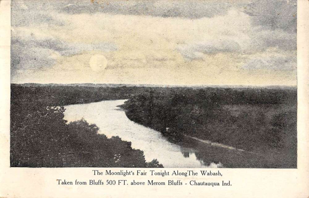 Chautauqua Indiana Moonlight Fair Birdseye View Antique Postcard K84099