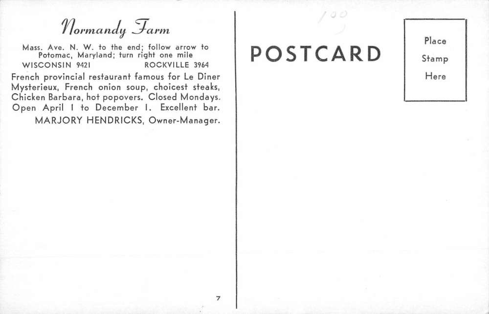 Potomac Maryland Normandy Farm Interior Antique Postcard K84230 - Image 2