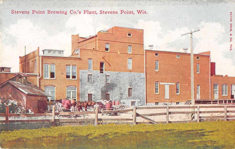 Stevens Point Wisconsin Stevens Point Brewing Co Plant Antique Postcard