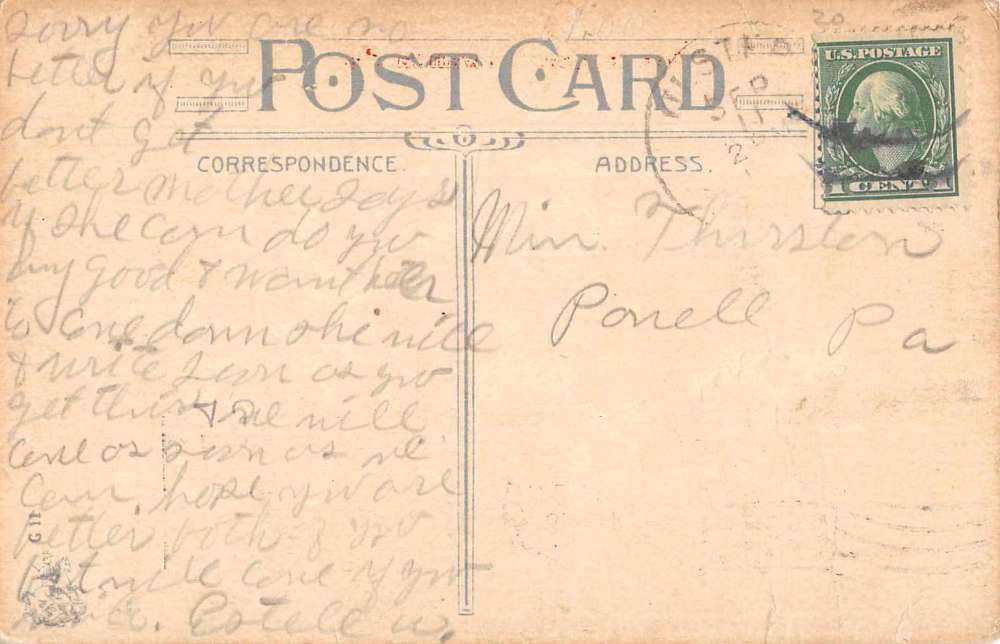 Towanda Pennsylvania scenic view farm land antique pc Z44384 - Image 2