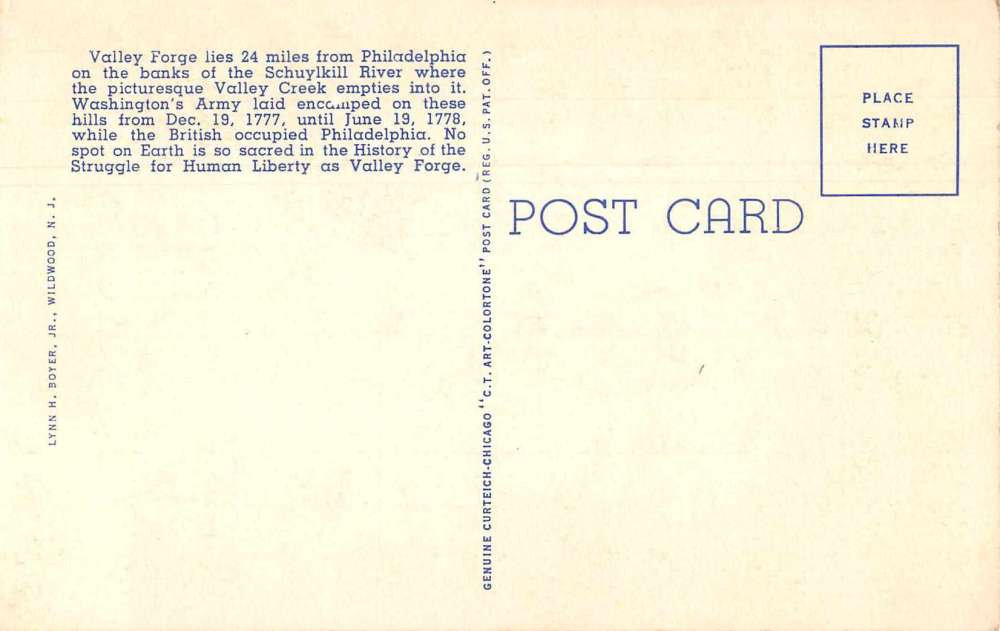 Valley Forge Pennsylvania Greetings From large letter linen antique pc Z44397 - Image 2