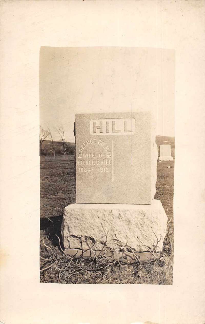 Gravestone Cemetery Scene Florence Gilman Hill Real Photo Postcard J73955 Mary L. Martin Ltd