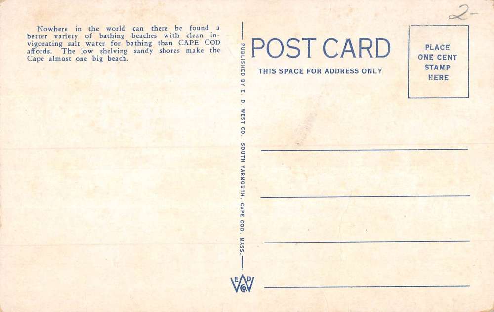 Craigville Massachusetts Bathing Beach Scene Waterfront Antique Postcard K84793 - Image 2