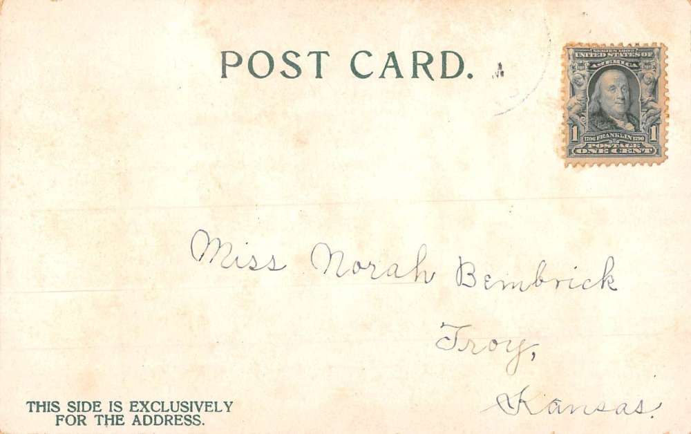 Troy Kansas Lucky Clover Greeting Antique Postcard K84842 - Image 2