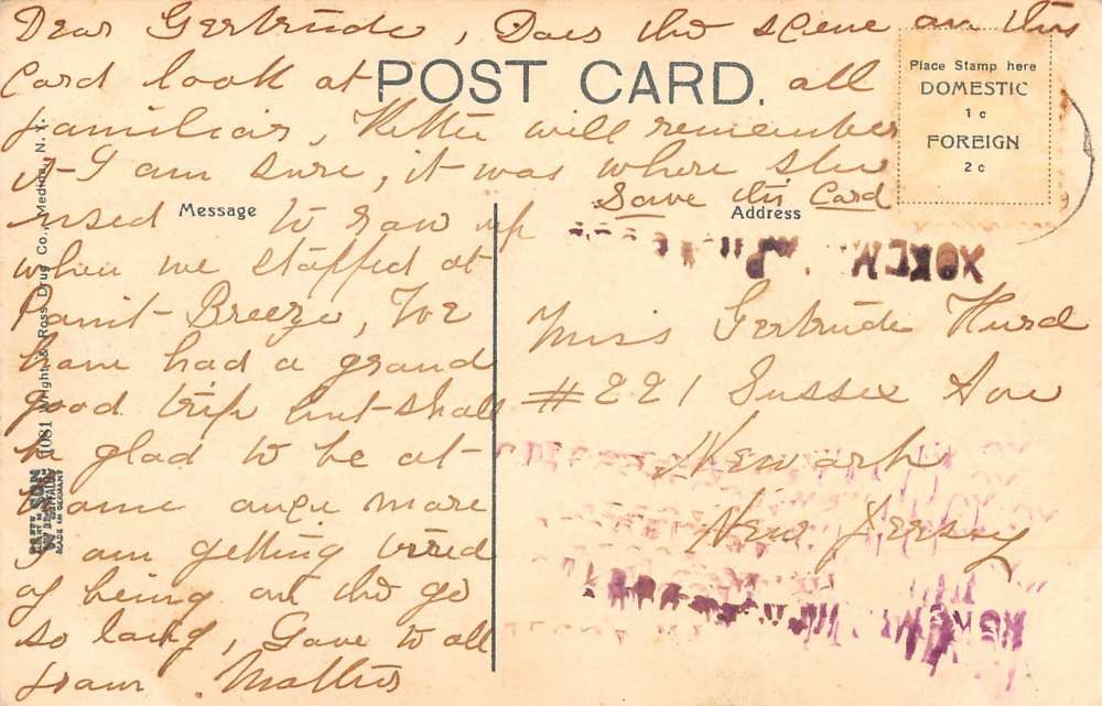 Point Breeze New York Oak Orchard Creek Row Boat Antique Postcard K84855 - Image 2