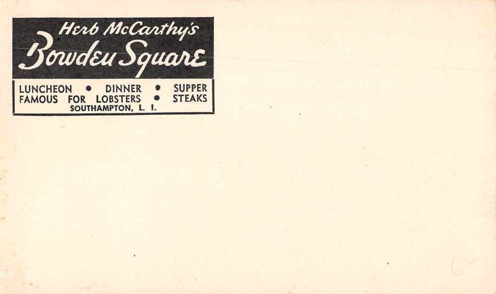 Southampton New York Bowden Square Bar Comic Advertising Antique Postcard J74164 - Image 2