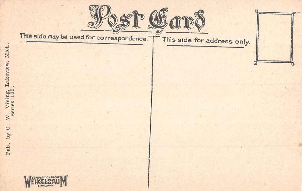 Lakeview Michigan South Side Main Street Scene Antique Postcard K84930 - Image 2