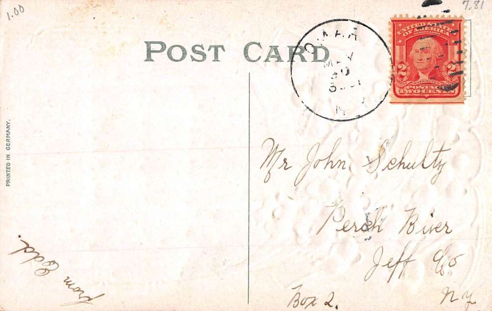 La Fargeville New York Flower Greeting Antique Postcard K85023 - Image 2