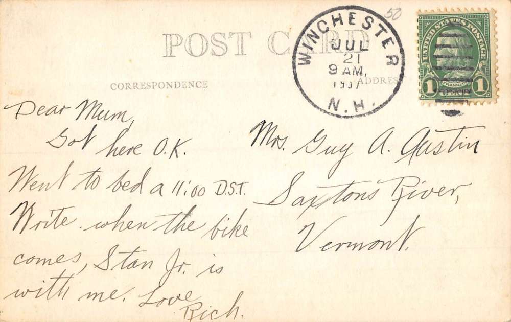 Winchester New Hampshire Forest Lake Real Photo Antique Postcard K85075 - Image 2