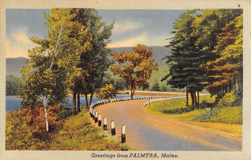 Palmyra Maine Street Scene Greeting Antique Postcard K85149 Mary L