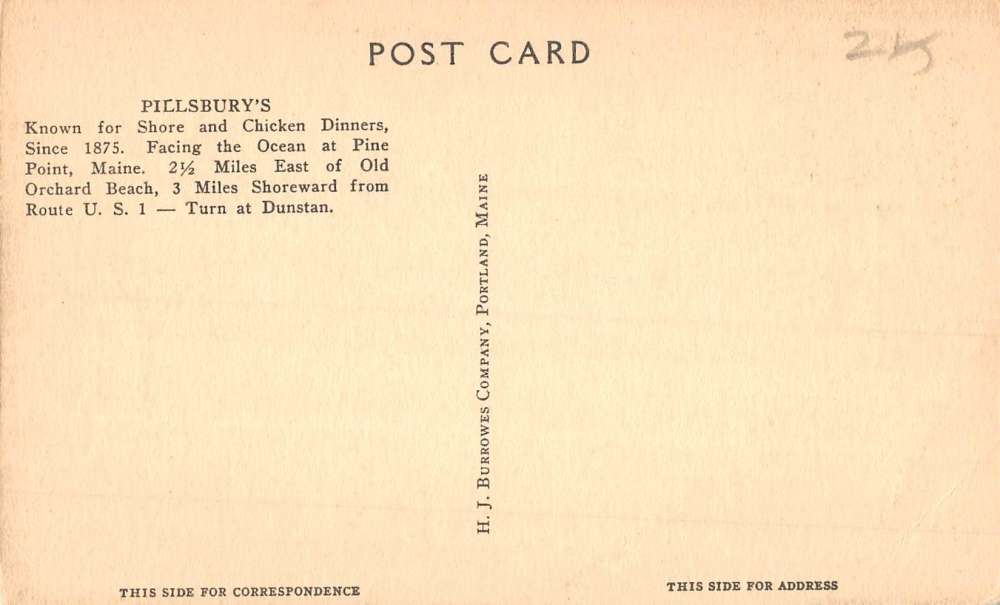 Pine Point Maine Pillsburys Street View Antique Postcard K85179 - Image 2